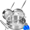 LOLYKITCH 8.5-10 Inch Tri-Ply Stainless Steel Frying Pans and 12 Inch Sauté Pan by LolyKitch