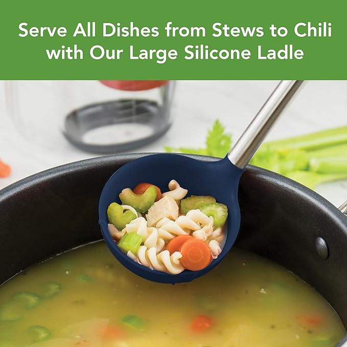 Tovolo Silicone Ladle With Stainless Steel Handle Deep Soup Ladle - Image 2