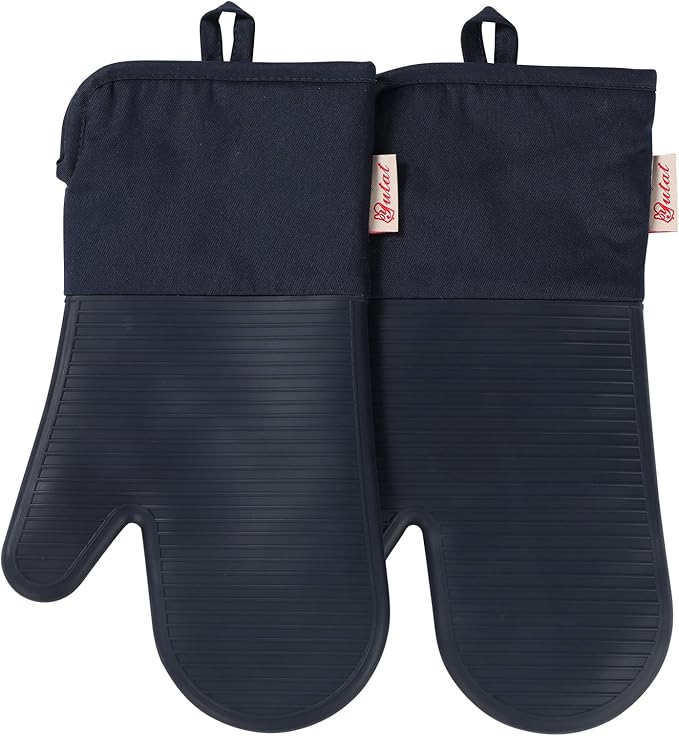 YUTAT Silicone Oven Mitts, High Heat Resistant Up to 500 Degrees, Waterproof by YUTAT