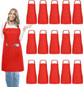 15 Pcs Adult Aprons Bulk with Pockets Adjustable Bib Chef Apron by IMERAGO
