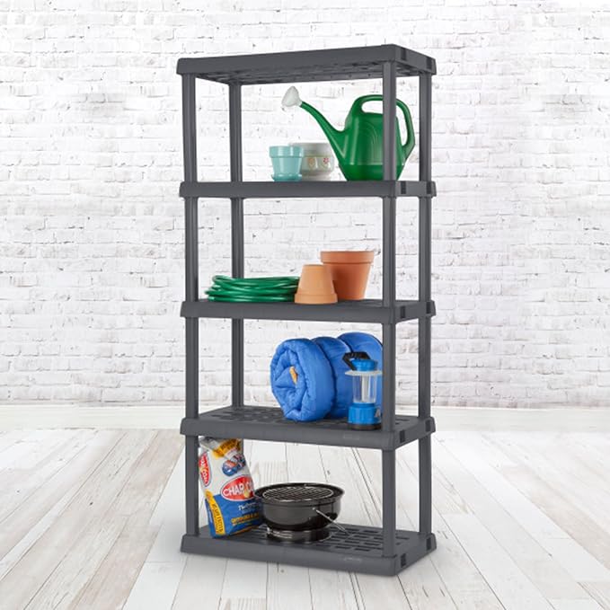 Sterilite 4-Pack 5 Shelf Unit, Heavy-Duty Shelving Storage Rack - Image 8