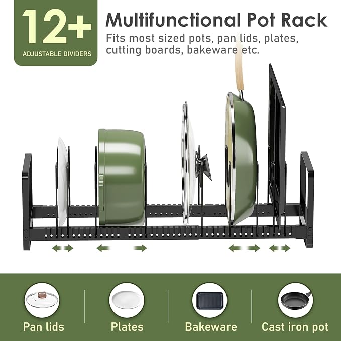 MUDEELA Pot Rack Pan Organizer inside Cabinet - Image 4