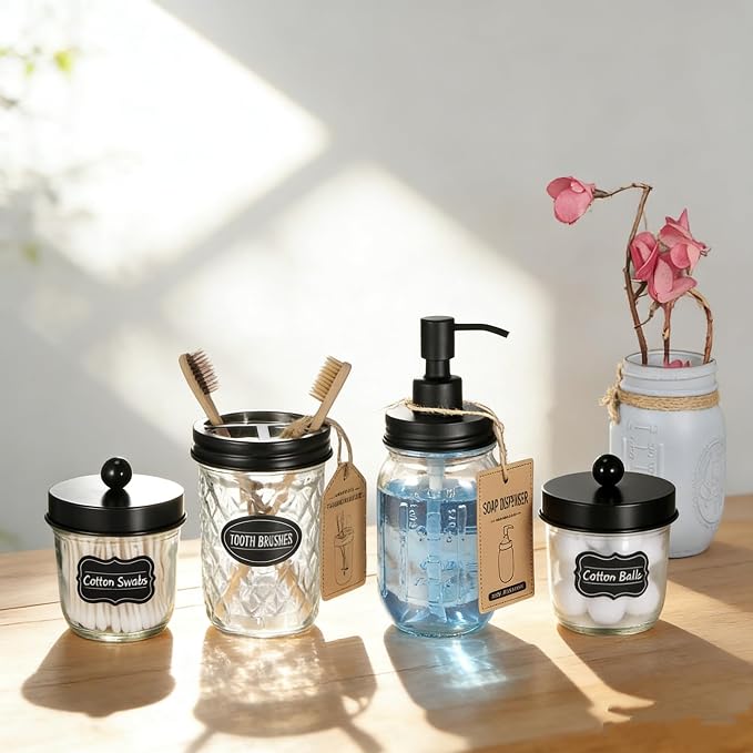 Amolliar Mason Jar Liquid Soap Dispenser, 16OZ Refillable Glass Soap Dispenser - Image 7