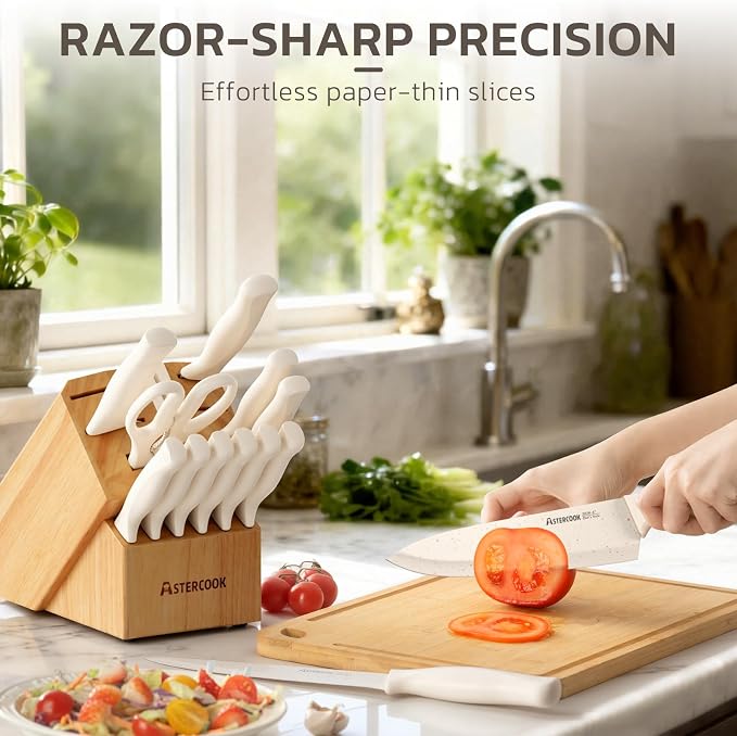 Astercook Knife Set, 15 Pieces Kitchen Knife Set - Image 5