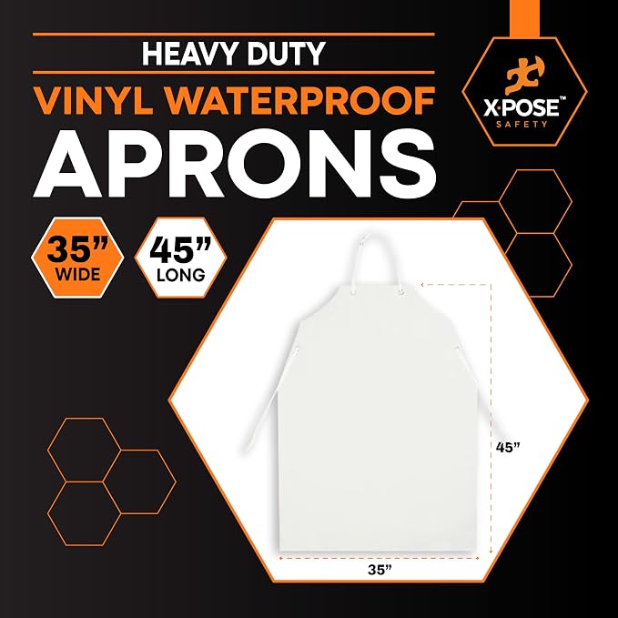 Xpose Safety Heavy Duty Vinyl Waterproof Aprons, Industrial and Commercial Use - Image 3