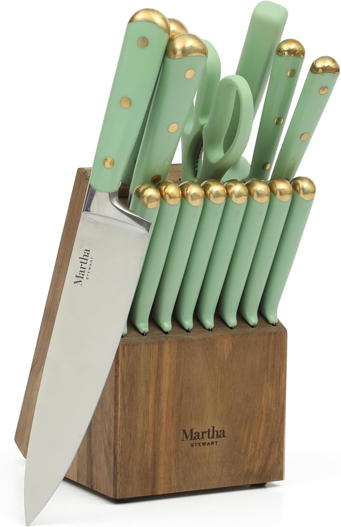 Martha Stewart 16-Piece Lockton High Carbon Stainless Steel Knife Block Set by MarthaStewart