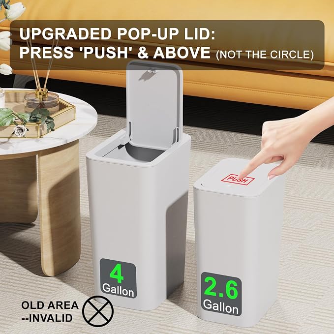 N. NETDOT 3 Pack Small Trash Can - Image 4