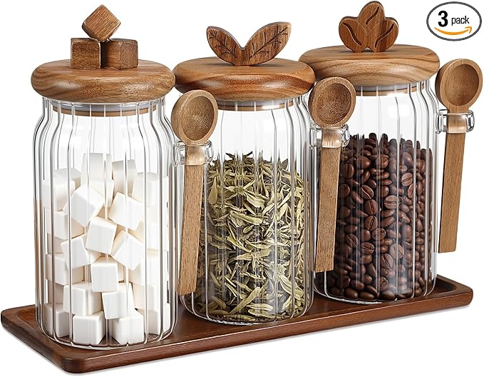 Suclain 3 Pcs Glass Coffee Container by Suclain