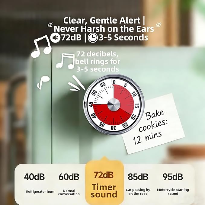 Kitchen Magnetic Visual Cooking Mechanical Timer - Image 3