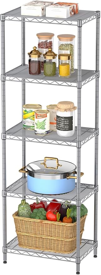 SINGAYE 5 Tier Shelf Wire Shelving Adjustable Storage Shelves Rack Standing by SINGAYE