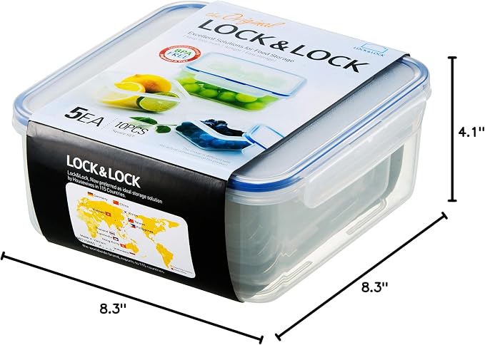 LOCK & LOCK Easy Essentials Food Storage lids/Airtight containers, BPA Free - Image 14