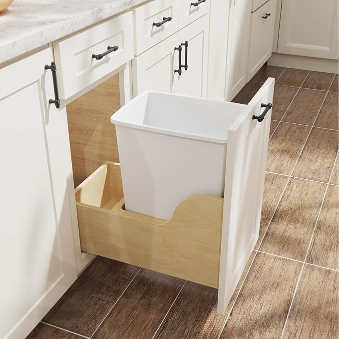 ROOMTEC 35QT Kitchen Trash Can, Sturdy and Lightweight Slim Trash Can, Trash - Image 2
