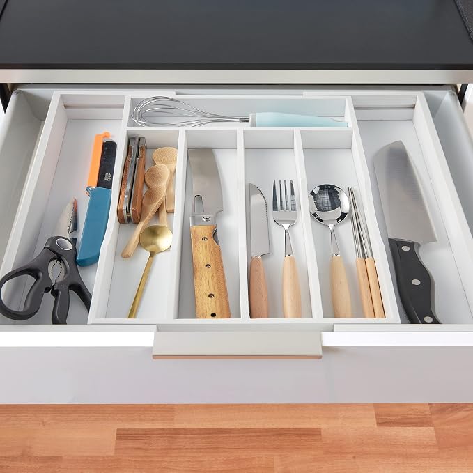 Expandable Bamboo Kitchen Drawer Organizer - Image 6