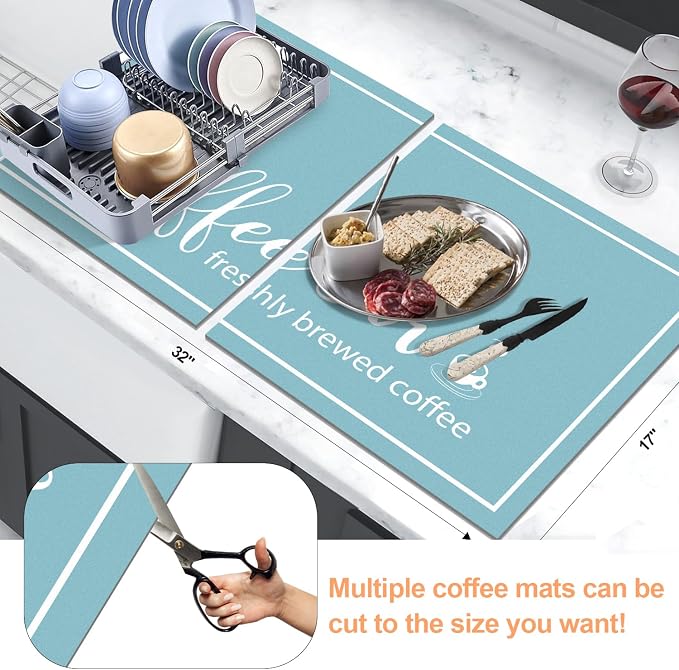 Findosom Dish Drying Mat, Cuttable Drying Mat - Image 2