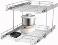 DINDON 2 Tier Pull Out Cabinet Organizer, Double Tier Wire Basket Slide Out by DINDON