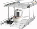 DINDON 2 Tier Pull Out Cabinet Organizer, Double Tier Wire Basket Slide Out by DINDON