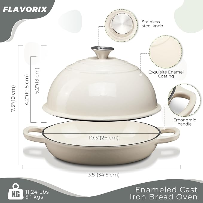 Cast Iron Bread Oven for Sourdough, 6Qt Bread Baking Pan - Image 2