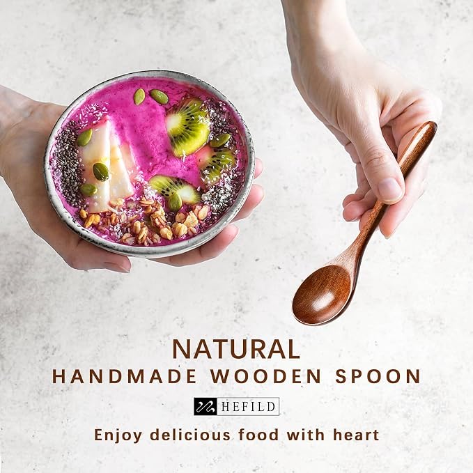 2 PCS Wooden Spoons for Honey, 6.7 inch Small Wooden Spoons - Image 3