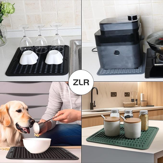 ZLR 2 Pcs Silicone Dish Drying Mat 12" x 12" Square - Image 5
