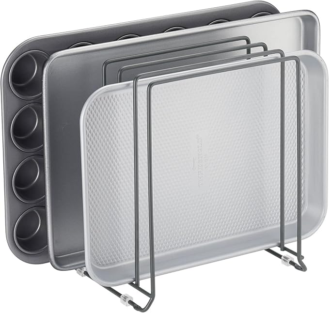 mDesign Pot Lid and Pan Rack — Metal Wire Rack by mDesign