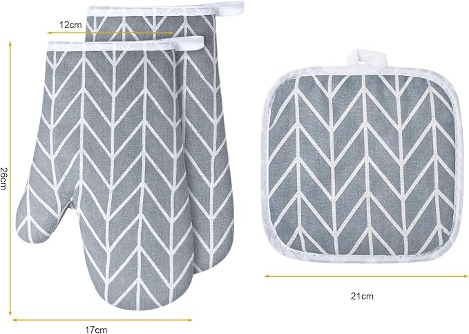 AUAUY Oven Mitts and Pot Holders 6PCS Set, 392°F Heat Resistant Cooking Gloves - Image 4