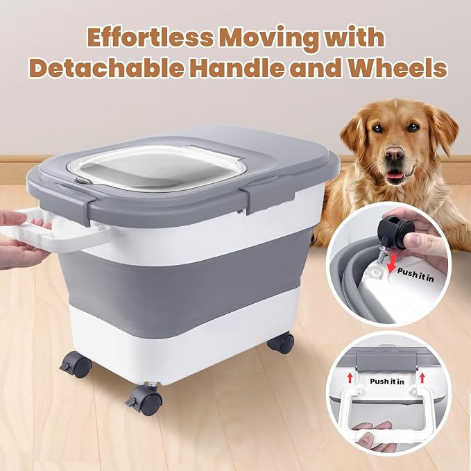 15-23 Lbs Airtight Dog Food Storage Container, Collapsible Dog Food Container - Image 6