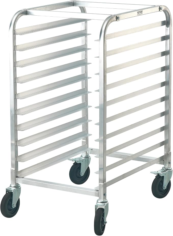 VEVOR 10-Tier Bun Pan Rack, Aluminum Racking Trolley Storage - Image 11