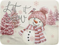 Giwawa Pink Snowman Dish Drying Mat Xmas Trees Bird Winter Snowy Scene Dish by Giwawa