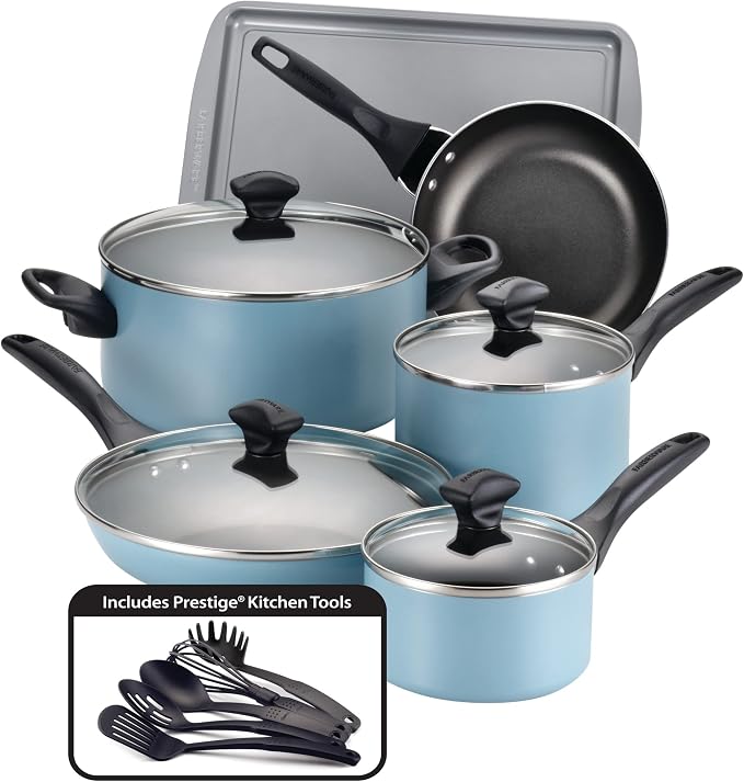 Farberware Dishwasher Safe Nonstick 15-Piece Cookware Set by Farberware