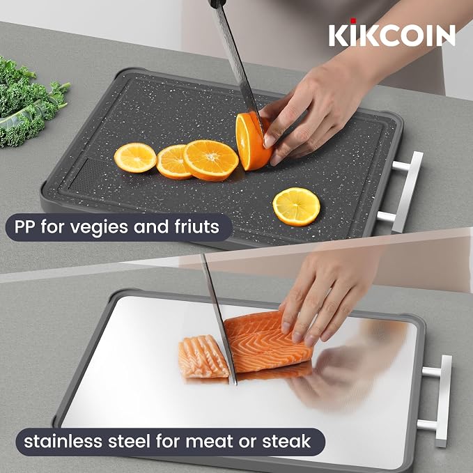 Kikcoin 17"×11" 304 Stainless Steel Cutting Boards - Image 5