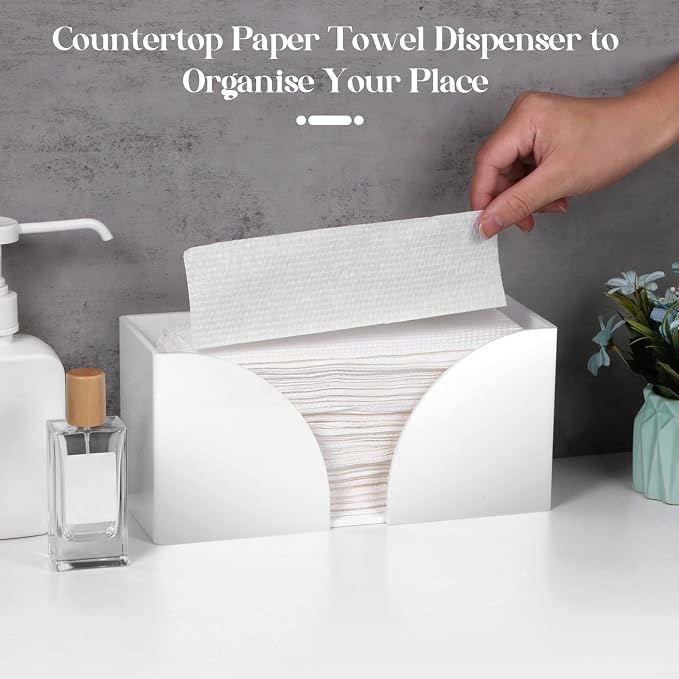 4Pack White Paper Towel Dispenser Countertop Acrylic Paper Towel Holder - Image 3
