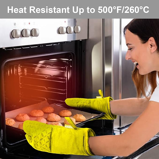 KEGOUU Oven Mitts and Pot Holders 6pcs Set, Kitchen Oven Glove High Heat - Image 6