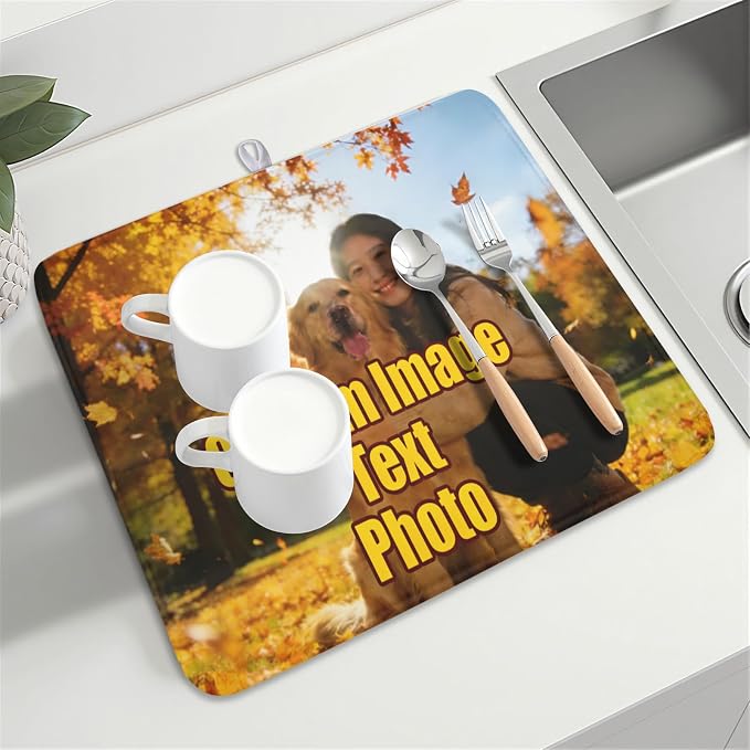 Personalized Dish Drying Mat for Kitchen Counter, Customized Drying Mats - Image 8