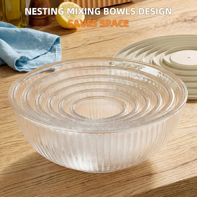 Jelife Glass Mixing Bowls with Lids Sets - Image 7