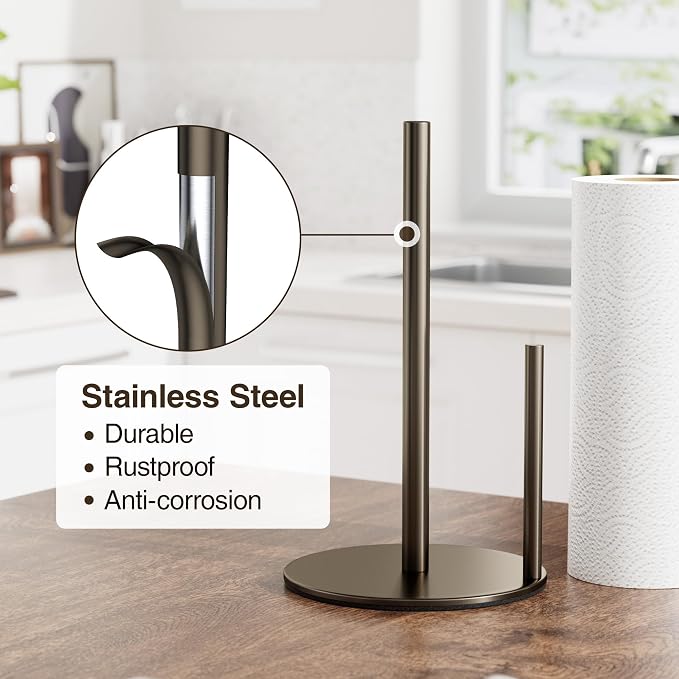 Bronze Kitchen Paper Holder, Oil Rubbed Bronze Paper Towel Holder, Kitchen Roll - Image 3