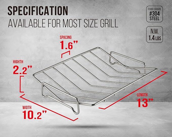 Stainless Steel Turkey Roasting Rack, V-shaped Racks - Image 2