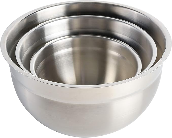Babish 3-Piece Stainless Steel Mixing Bowl Set – Nesting Metal Bowls - Image 6