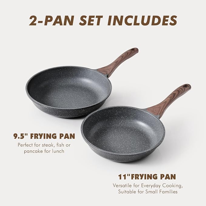 SENSARTE Nonstick Frying Pan Skillets, Swiss Granite Coating Omelette Pans - Image 3
