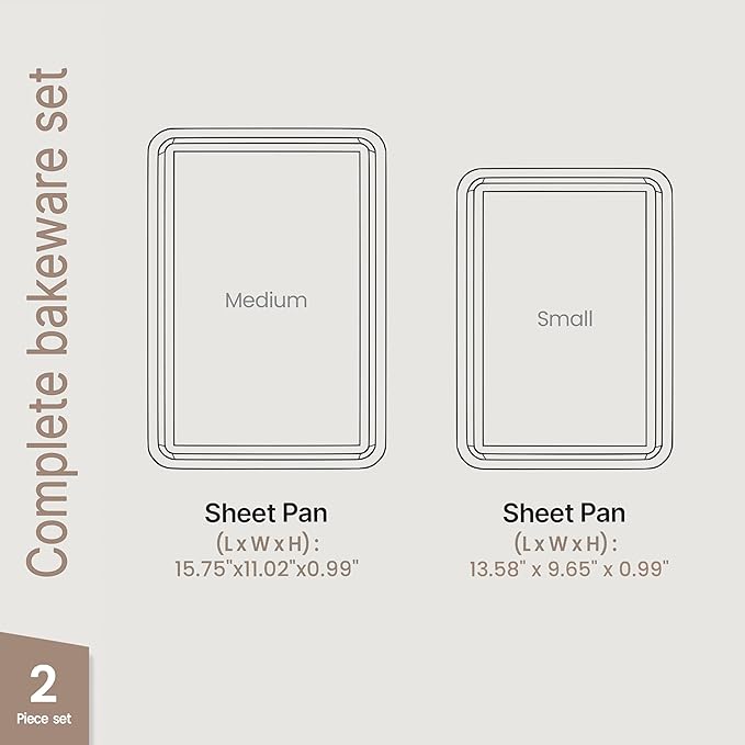 Diamond Bottom Cookie Sheet Set of 2, Nonstick Blue Carbon Steel Baking Pans - Image 2