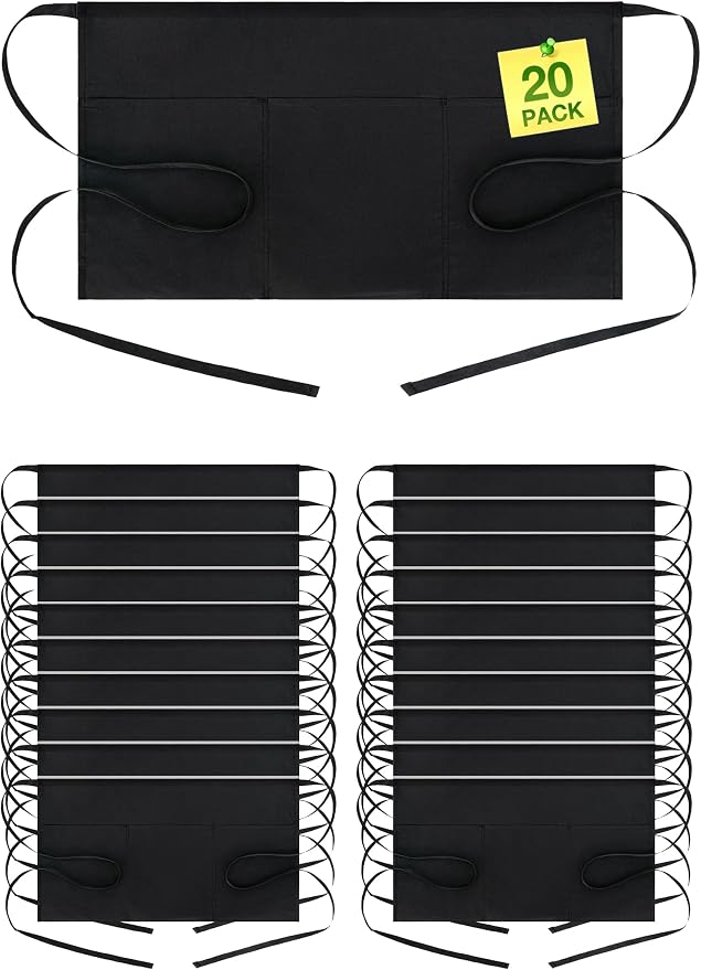 BOHARERS Waist Apron with 3 Pockets 20 Pack by BOHARERS
