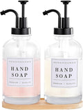Glass Soap Dispenser with Pump, Countertop Soap and Lotion Dispenser Set of 2 by POLLOCKDirect