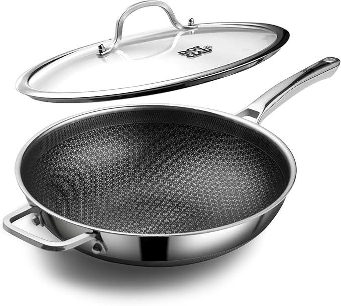 DOTCLAD Wok pan, Hybrid 12 inch Wok by DOTCLAD