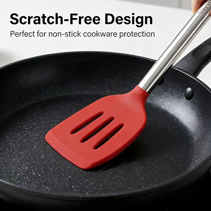 Vayvnt 4 PCS Silicone Kitchen Utensils, Large Cooking Utensils Set - Image 4