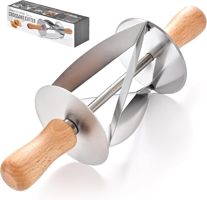Stainless Steel Croissant Cutter, Irregular Roller Cutter by top+Topolopyfeely