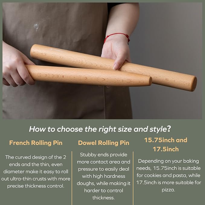 Muso Wood Wooden French Rolling Pin - Image 7