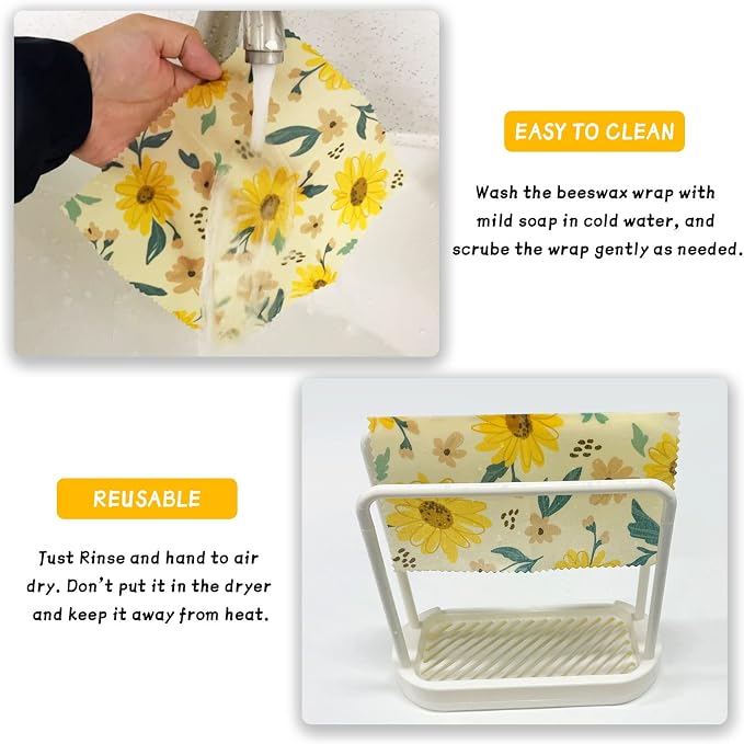 Beeswax Wrap, 9 Pack Eco-Friendly Beeswax Wraps - Image 5
