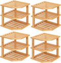 VERTORGAN 3 Tier Bamboo Corner Shelf, Dish Drying Rack, Plate Organizer by VERTORGAN