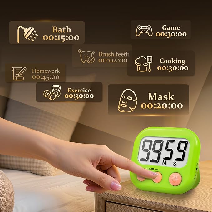 6 Pack Digital Kitchen Timer Small Classroom Timers - Image 2