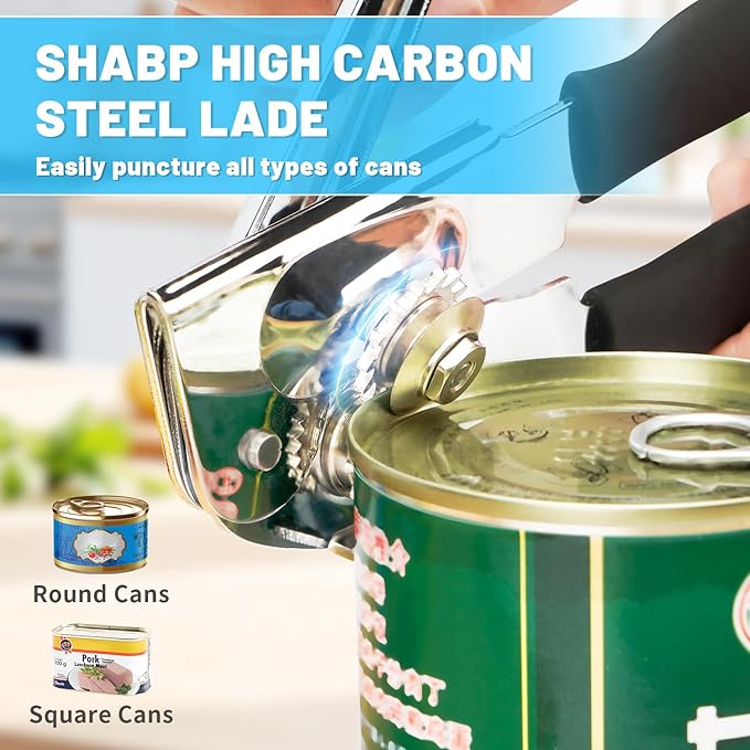 Commercial Can Opener, Stainless Steel Heavy Duty Hand Crank Manual Can Openers - Image 4