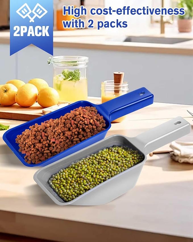2 Cup Dog Food Scoop, Plastic Pet Food Scoop - Image 4
